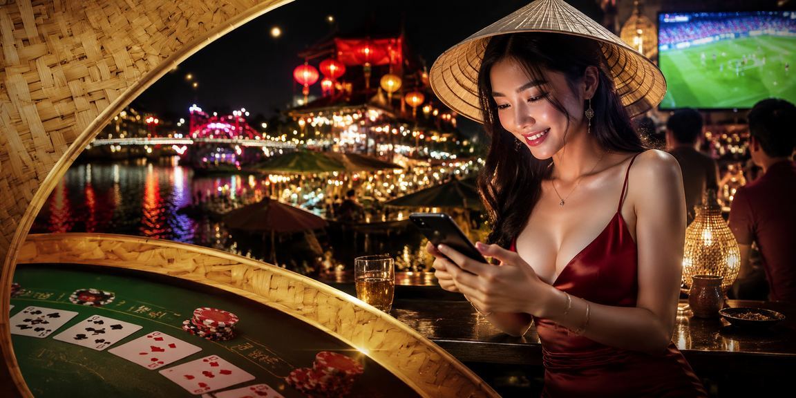 Bàn baccarat trực tuyến tại Hà Nội với nón lá truyền thống Việt Nam