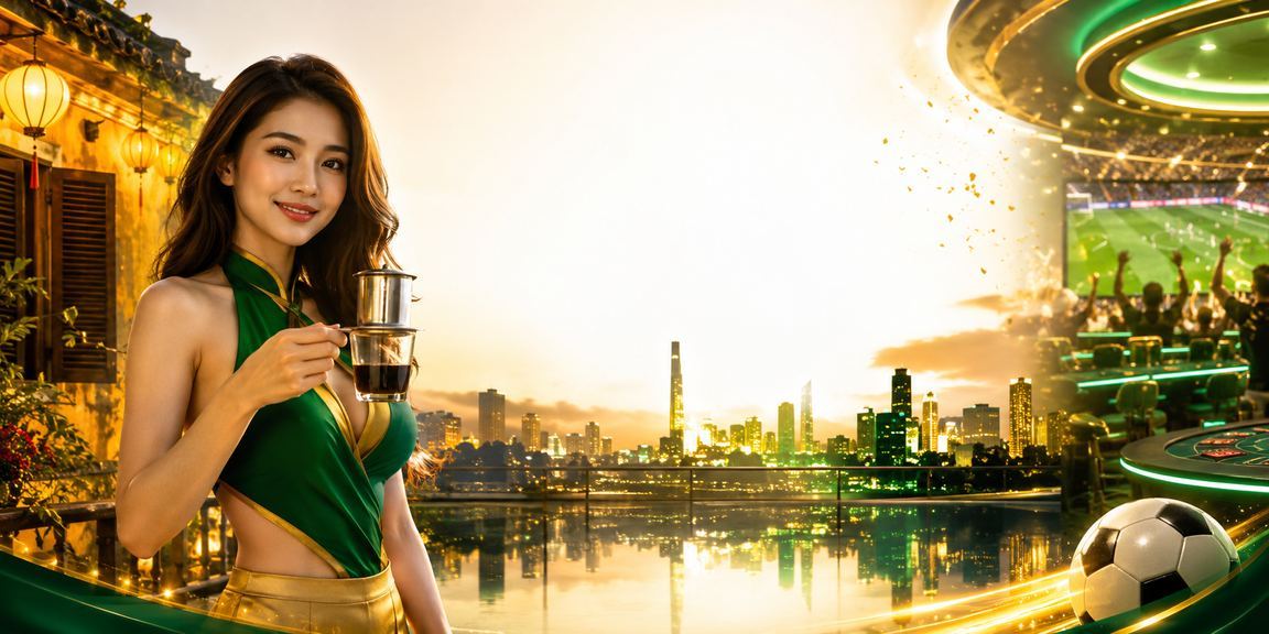 Người dùng tại Hội An thưởng thức cà phê và xem kèo cá cược trực tuyến trên điện thoại